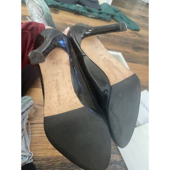 Manolo Blahnik Sofimu Black Heels 37.5 - Picture 3 of 5
